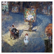 JOHN BRADFORD Renoir and his Grandaughter in the Studio, 2022